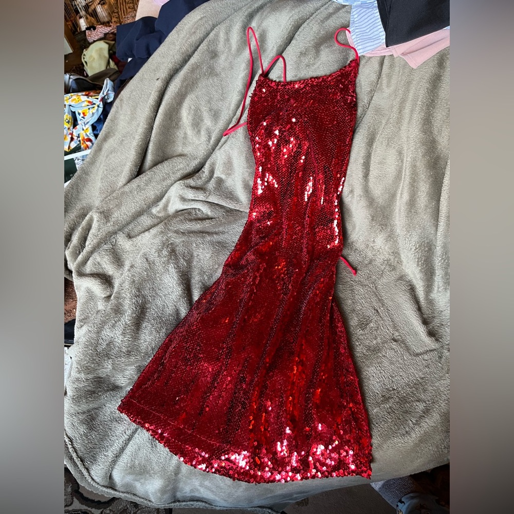 Fabulous DollsKill red sparkly dress! Worn once, just sits in my closet!